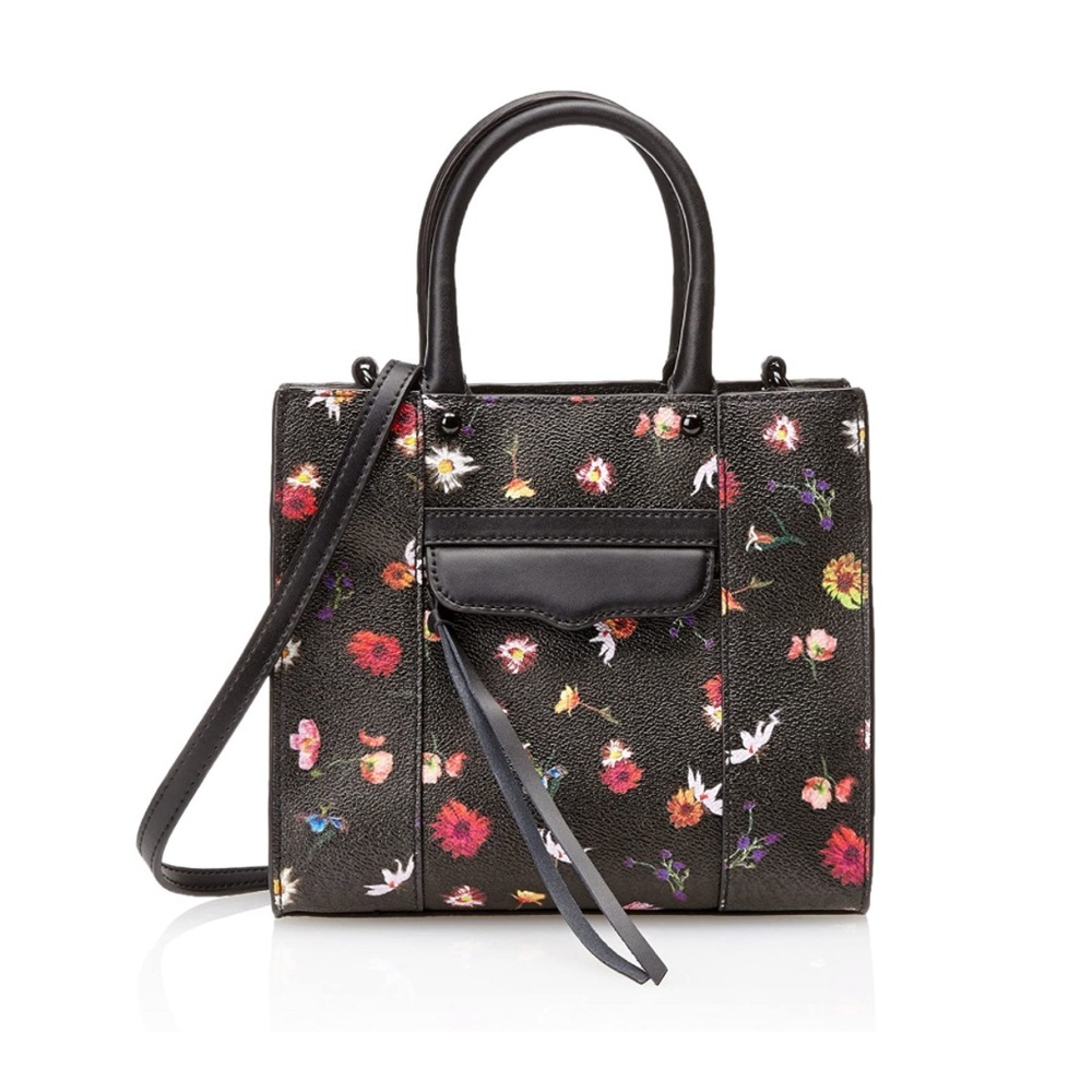 Rebecca Minkoff Mab Tote Mini - Black w/ Flowers
